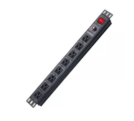 kwaliteit  Customized 8 Way PDU Rack Mount Socket With High Flame Retardancy Material fabriek
