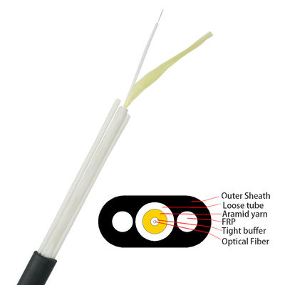 Openlucht Vlakke de Kabel Enige Wijze van de 2 Kernvezel met Verklaard Ce