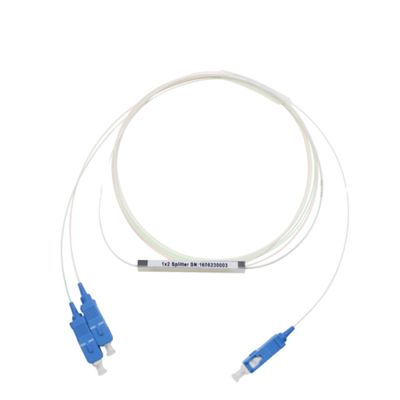 FTTH-Vezel het Optische PLC Splitsers1x2 van Micro- Type Staalbuis met Sc-Schakelaar