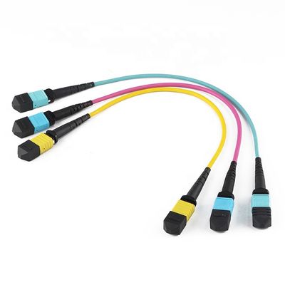 12 kern 24 het Koord van het de Kabelflard van de Kernvezel, het Flardkabel Om3 Om4 van Mtp Mpo voor Qsfp