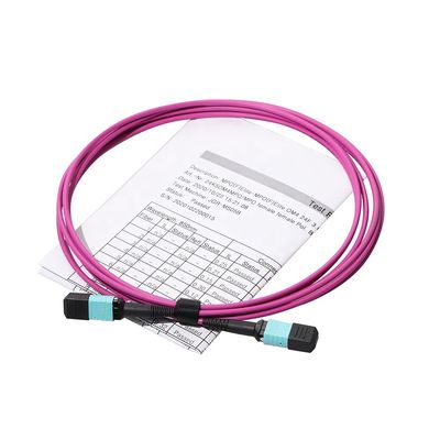 12 kern 24 het Koord van het de Kabelflard van de Kernvezel, het Flardkabel Om3 Om4 van Mtp Mpo voor Qsfp