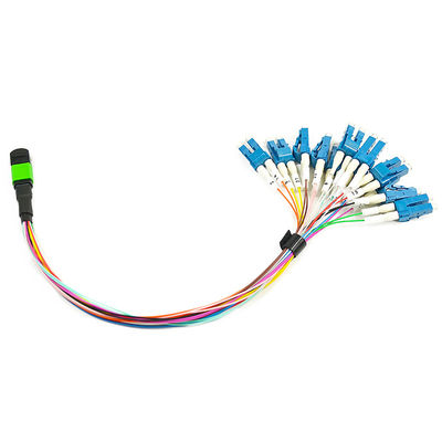 Aangepaste 12 Kern 0.9mm MPO-Koord Singlemode 1M Fanout van het Vezelflard