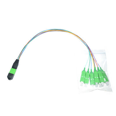 Aangepaste 12 Kern 0.9mm MPO-Koord Singlemode 1M Fanout van het Vezelflard