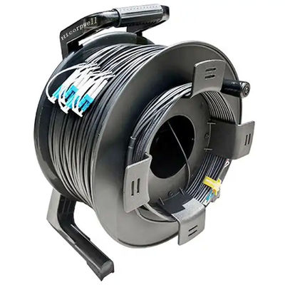Zwarte buitenkabelrollers 300M 250M 200M 150M 100m LC tot LC Fiber Patch Cord Extension Cable Reel