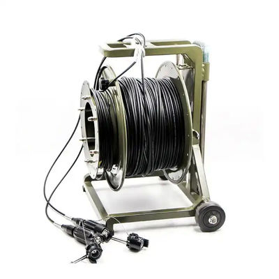 Draagbare opneembare glasvezelkabel spoel met lengte 100M 200M 500M gepantserde tactische glasvezel patch cord